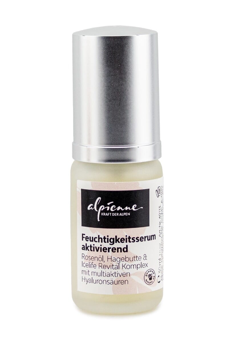 Alpienne Rosenhauch FEUCHTIGKEITSSERUM aktivierend Rosenöl, Hagebutte & Icelife Revital Komplex mit multiaktiven Hyaluronsäuren, 30ml
