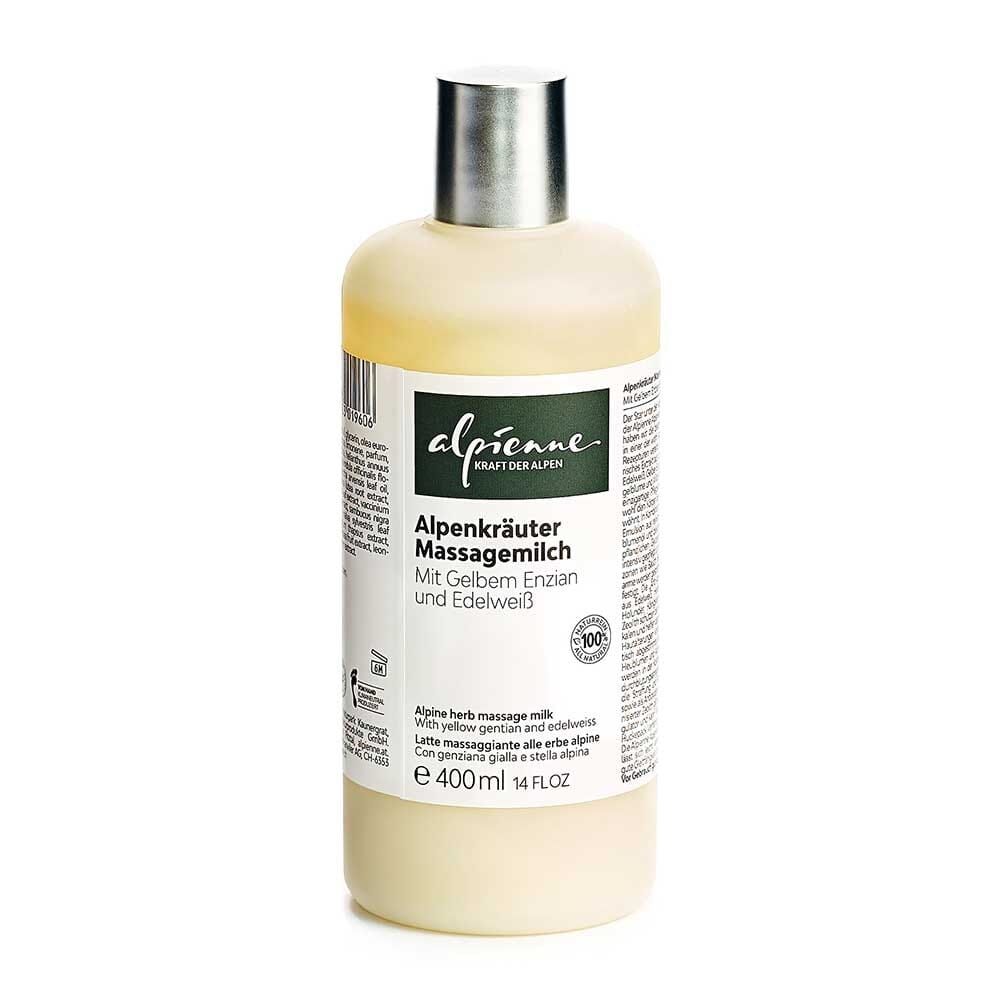 Alpenkräuter Massagemilch mit Gelbem Enzian und Edelweiss