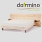 Dormino - Zirben Massivholzbett mit Kopfhaupt und Konsolen und Ablagen