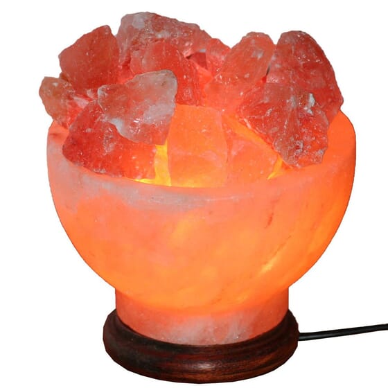 NaturGut Kristallsalz-Lampe "Feuerschale mit Salzbrocken" mit Elektrik 3-4 kg aus Himalaya Pakistan Leuchte