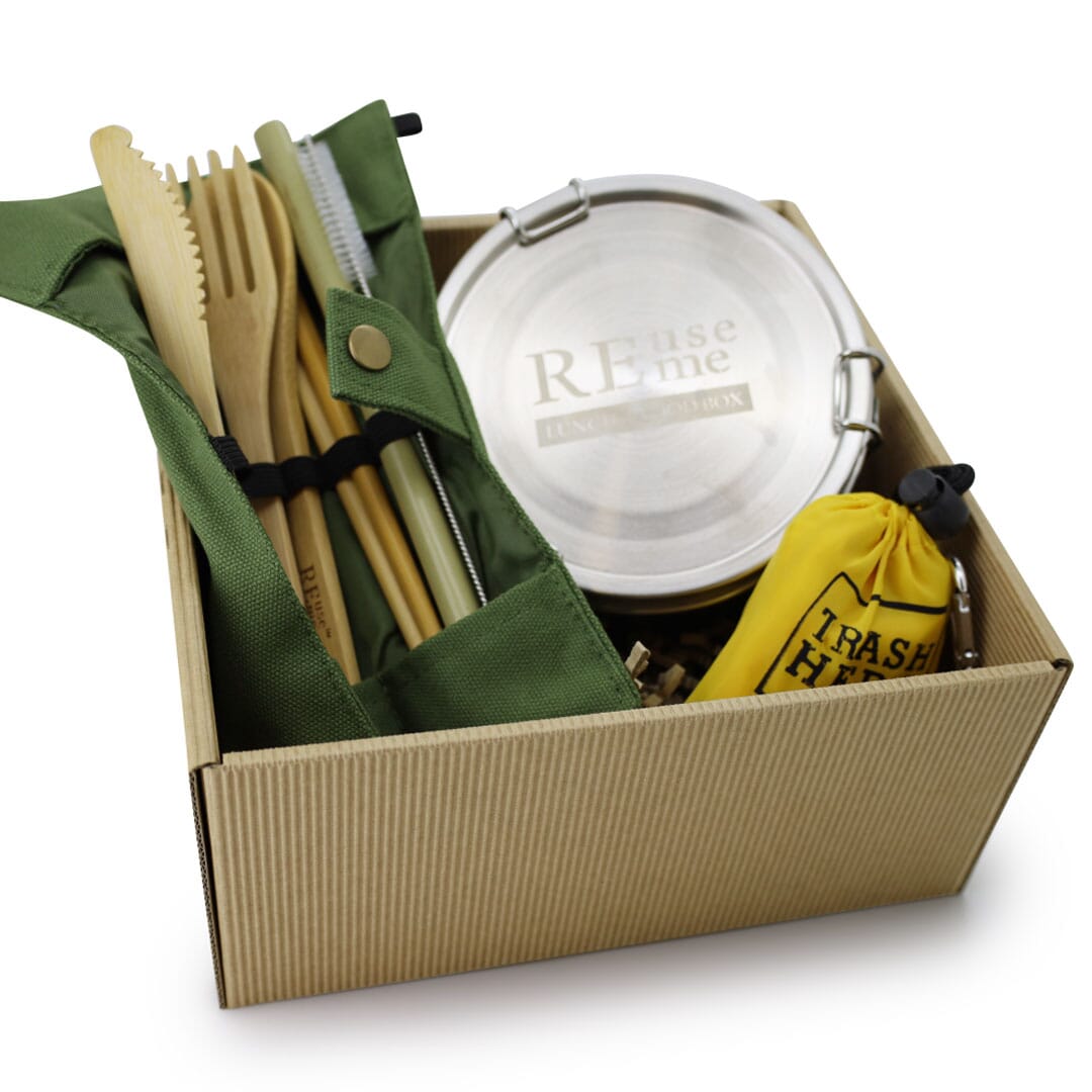REUSEME Geschenkset Lunchbox Rund mit Silikonring