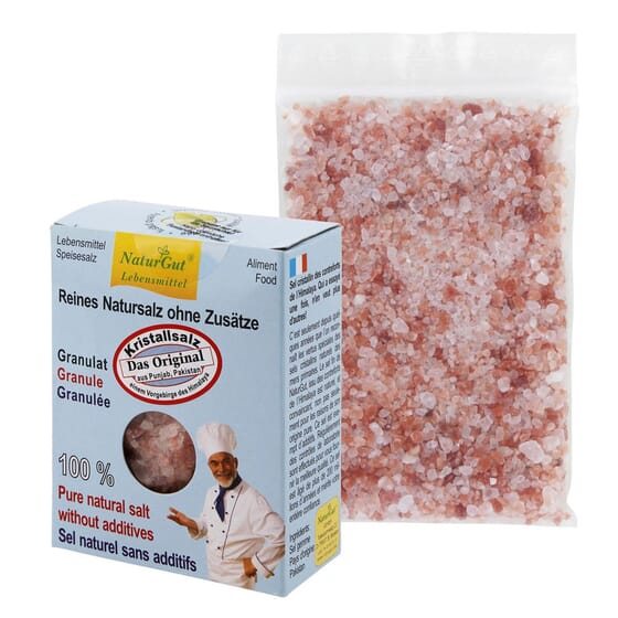 NaturGut Kristallsalz Granulat 250g für die Salzmühle aus Punjab/Pakistan