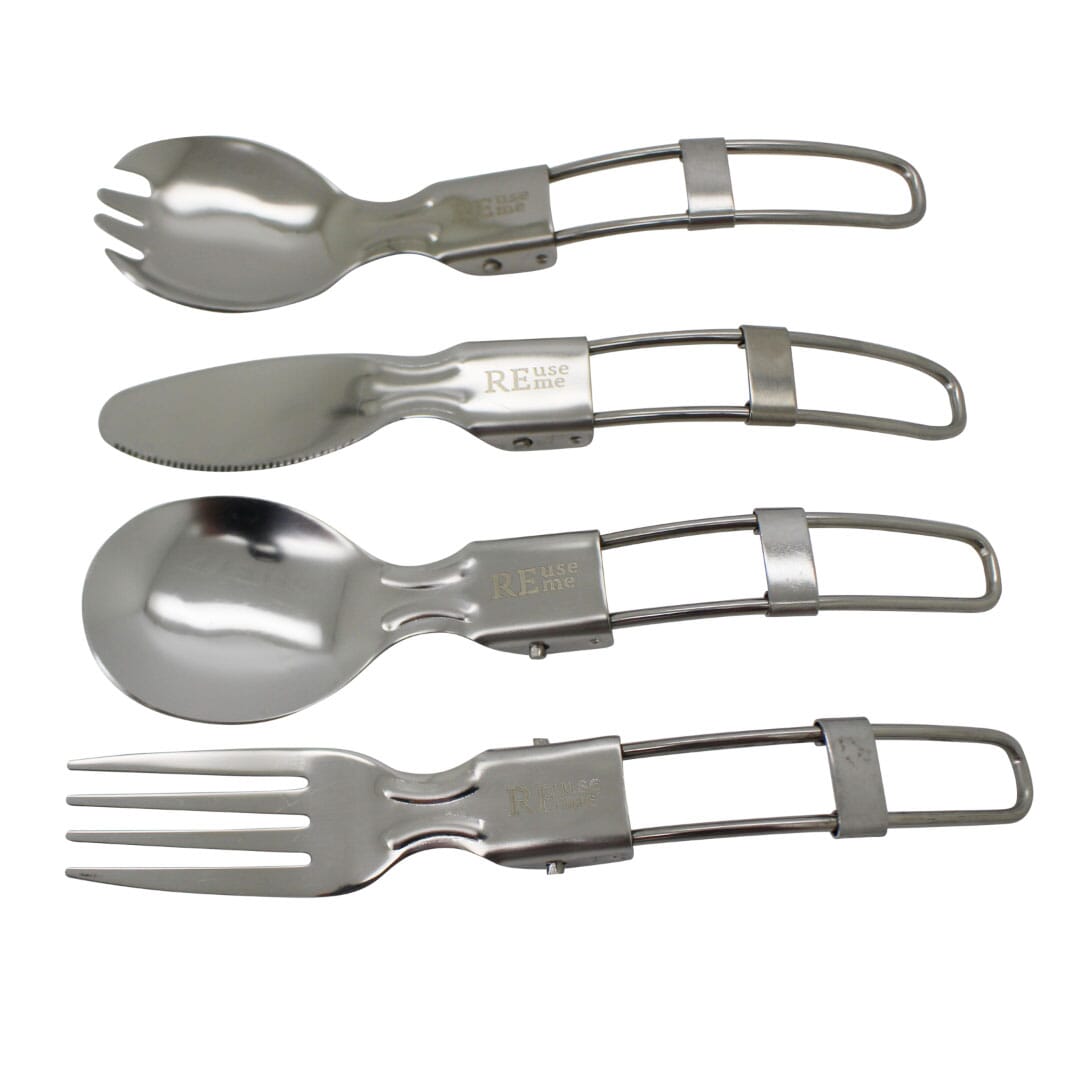 REUSEME faltbares Besteck, Löffel, Gabel, Messer, Gabel/Löffel Kombi