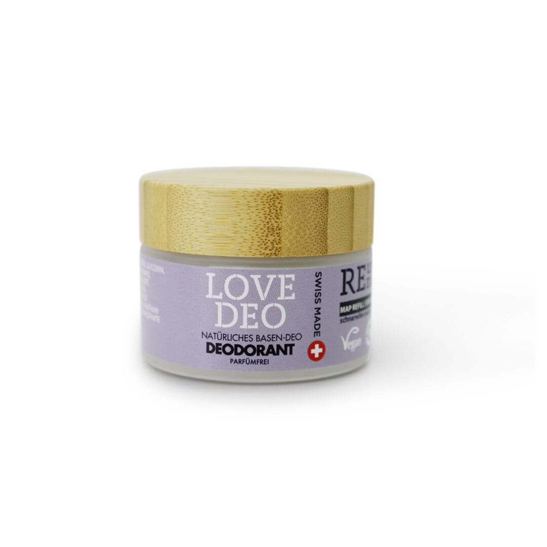 LOVE DEO, natürliches Basen-DEO ohne Aluminium, Tiegel, 50ml (parfumfrei)