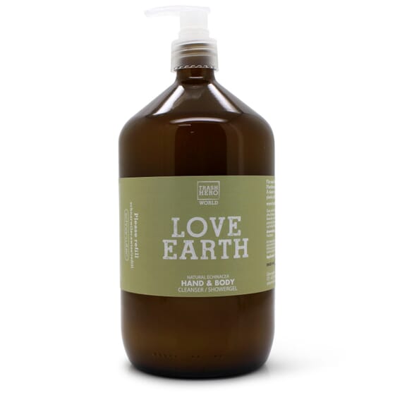 LOVE EARTH REFILL 1000ml Hand & Body Wash - Braune Glas Flasche mit Lichtschutz