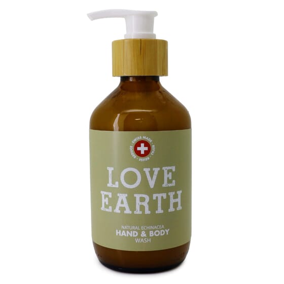 LOVE EARTH Hand & Body Wash Echinacea - braune Flasche