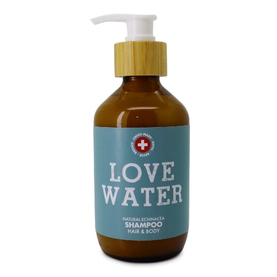 LOVE WATER Trash Hero Shampoo Echinacea für empfindliche und gereizte Kopfhaut - neu in der braunen Glasflasche
