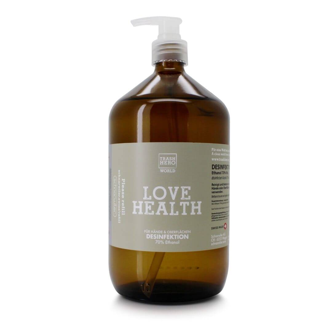 LOVE HEALTH Desinfektionmittel für Hände und Oberflächen, 70% Alkohol, 1000ml