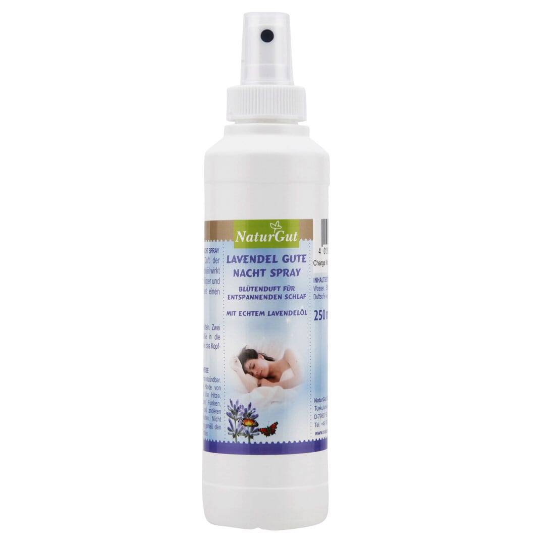 NaturGut Lavendel Gute Nacht Spray 250ml mit echtem Lavendel für entspannenden Schlaf Lavendelspray Duftspray