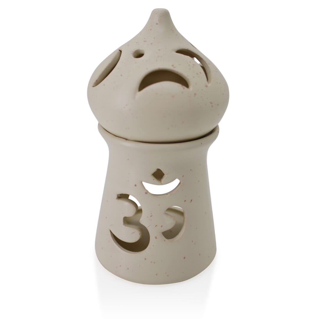 Räucherstövchen OM aus Ton mit Schale und Sieb