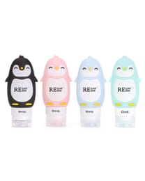 REUSEME Pinguin Kosmetik Reiseflasche aus Silikon, 90ml in 4 Farben