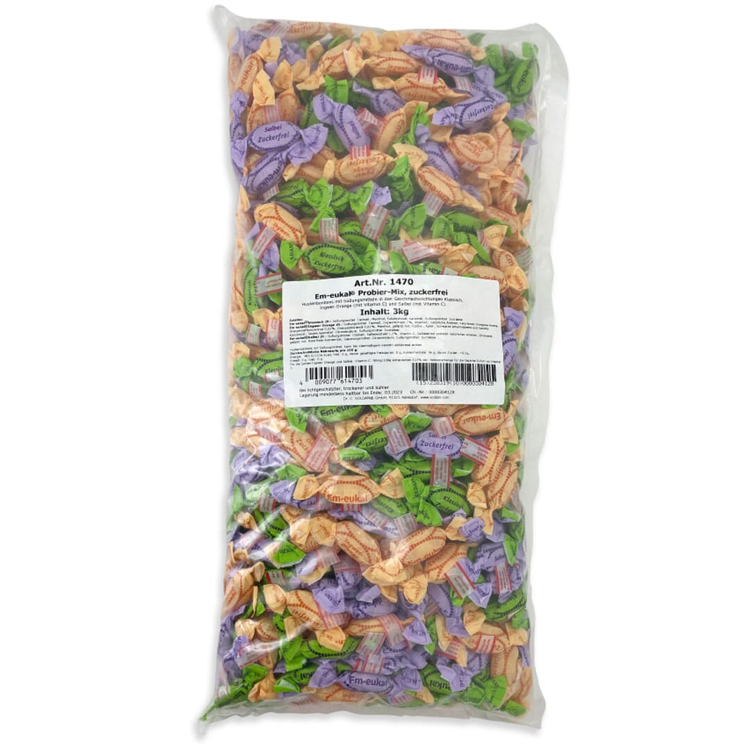 Dr. C. SOLDAN Em-eukal Probier-Mix (Klassisch, Salbei, Ingwer-Orange, zuckerfrei, 3 kg