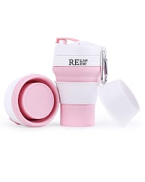 REUSEME Faltbare Kaffee Tasse - Coffee to go, Farbe pink, 350ml