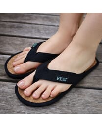 Reuseme Hausschuhe, Flip Flops, schwarz