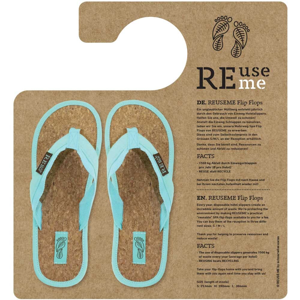 REUSEME Flip Flops Infokarte für Hotelzimmer