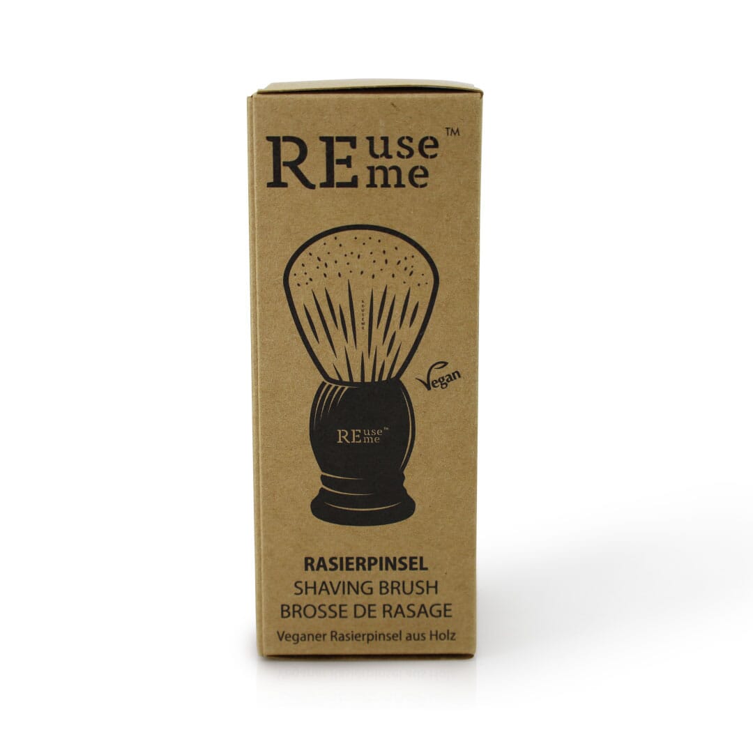 REUSEME Rasierpinsel, Vegan zum aufschäumen und auftragen des Rasierschaumes