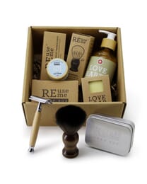 Geschenkset mit Rasierhobel, Seife und Pinsel
