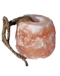 NaturGut Kristallsalz Leckstein mit Hanfseil Salzstein Brocken Lecksalz