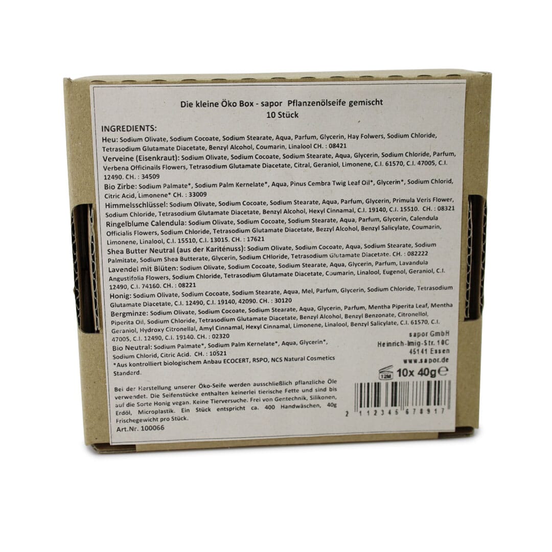 sapor kleine Öko Box 1 Trockenseifen gemischt - 10er Box
