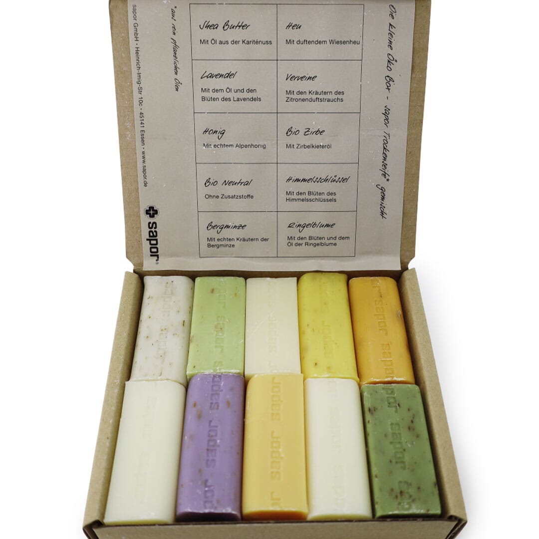 sapor kleine Öko Box 1 Trockenseifen gemischt - 10er Box