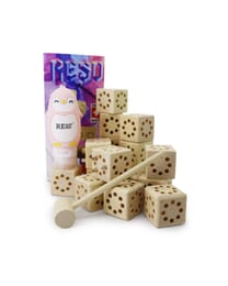 Schnarwiler Arvenholz Würfel Spiel Set , schönes Geschenkset mit dem ausgeklügelten Würfel System aus Arven Holz aus der Schweiz.