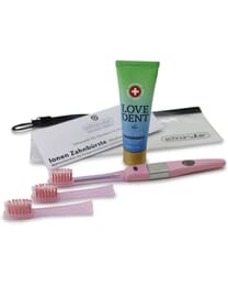 Schnarwiler Ionen Zahnbürsten Set inkl. 30ml LOVE DENT Zahnpasta und Flugbeutel