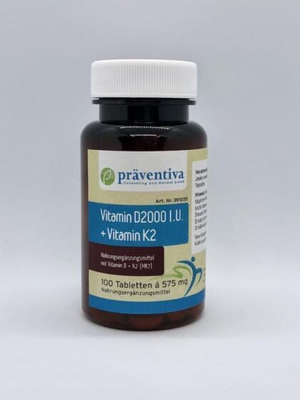 Vitamin D 2000 + Vitamin K2, 100 Tabletten